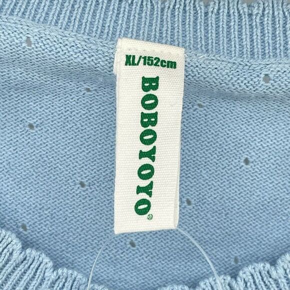 BOBOYOYO Girls’ Blue Cotton Knit Cropped Shrug Cardigan – XL - Picture 7 of 13